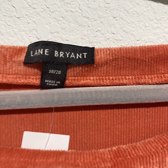 Lane Bryant sweater ribbed knit metallic sheen orange soft should zip Size 18/20 - Picture 3 of 9